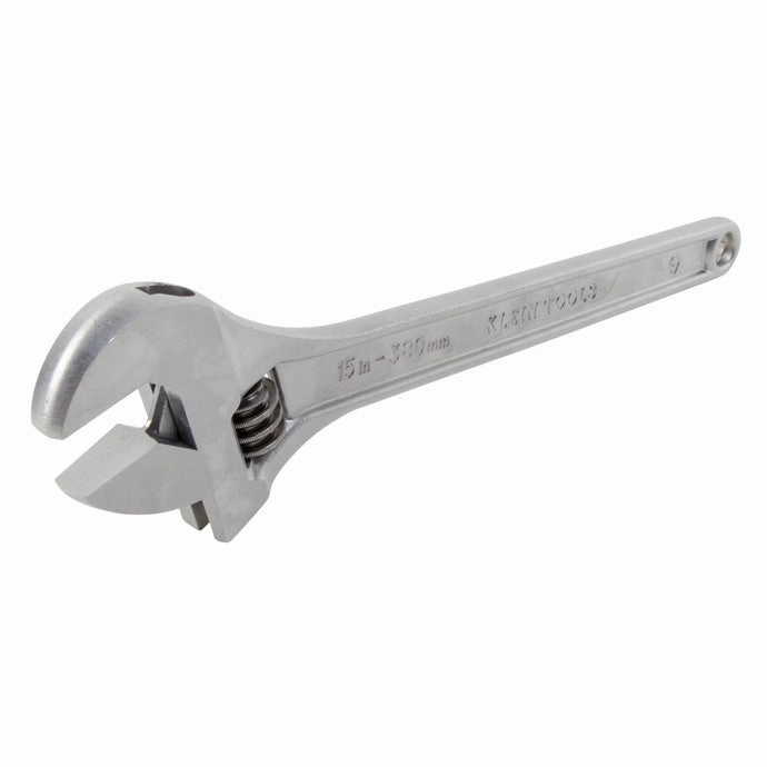 Klein Tools 506-15 Adjustable Wrench, Forged Drive Wrench with High Polish Chrome Finish and Contoured Handle, 15-Inch