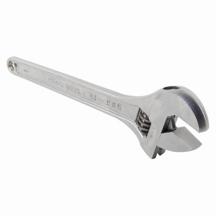 Klein Tools 506-15 Adjustable Wrench, Forged Drive Wrench with High Polish Chrome Finish and Contoured Handle, 15-Inch