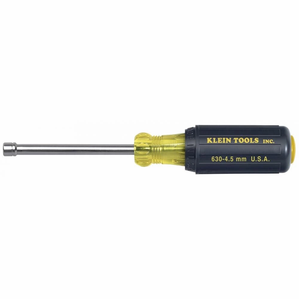 Klein Tools 630-4.5MM 4.5 mm Cushion-Grip Nut Driver 3-Inch Hollow Shaft