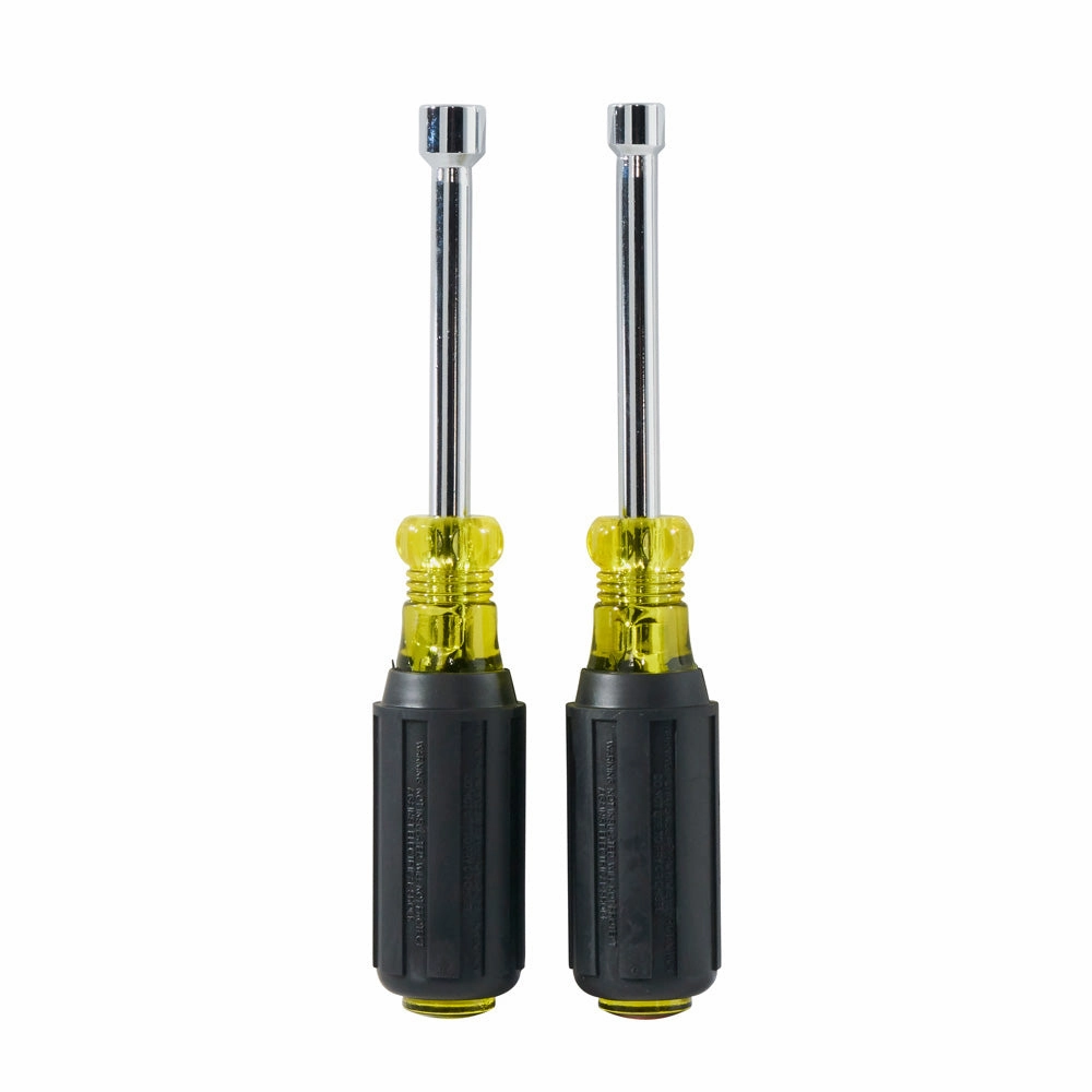 Klein Tools 630M 1/4" & 5/16" Magnetic Tip Nut Driver Set on 3" Hollow Shank, 2 Piece