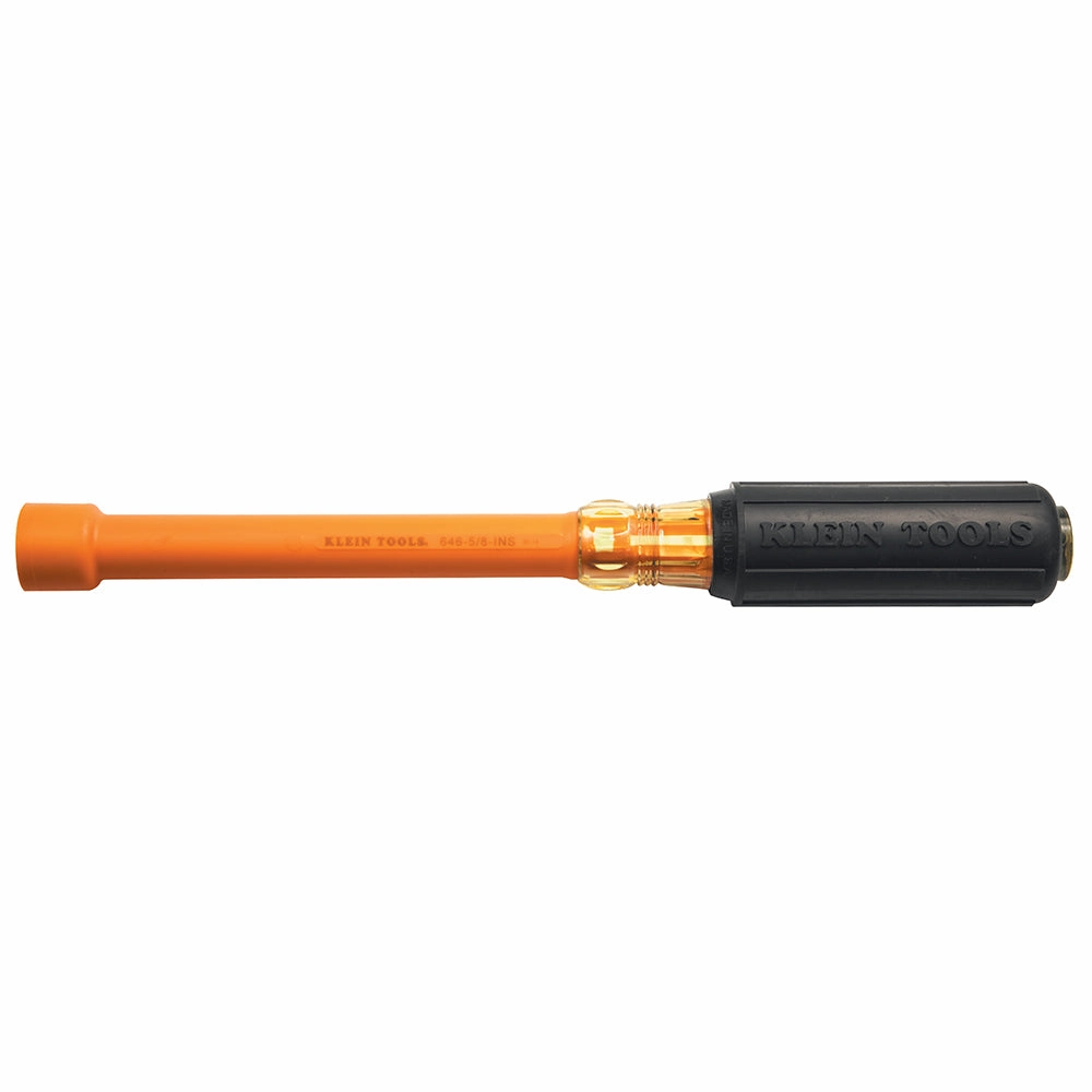 Klein Tools 646-5/8-INS 5/8 x 6" Hex Insulated Cushion-Grip Hollow-Shaft Nut Driver