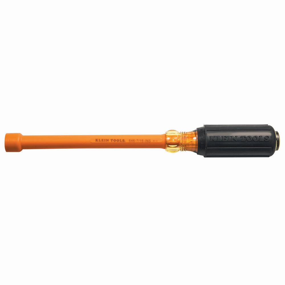Klein Tools 646-7/16-INS 7/16 x 6" Insulated Hollow-Shaft Nut Driver
