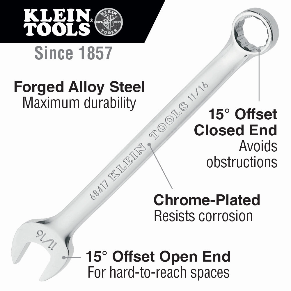 Klein Tools 68406 Combination Wrench Set, 14-Piece