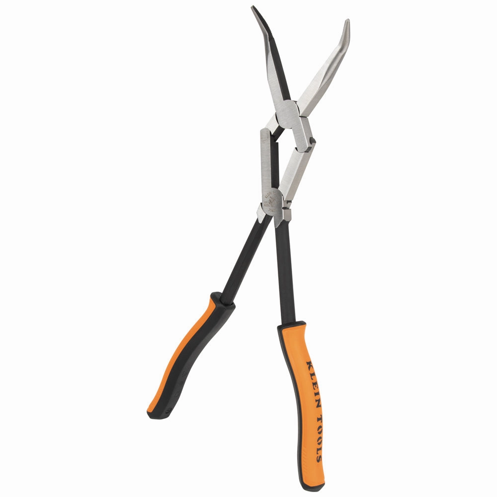 Klein Tools 71401 Long Reach Needle Nose Pliers, Bent Nose, 13"