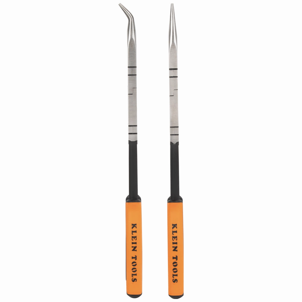 Klein Tools 71402 Long Reach Needle Nose and Bent Nose Pliers Set, 13", 2 Pc.
