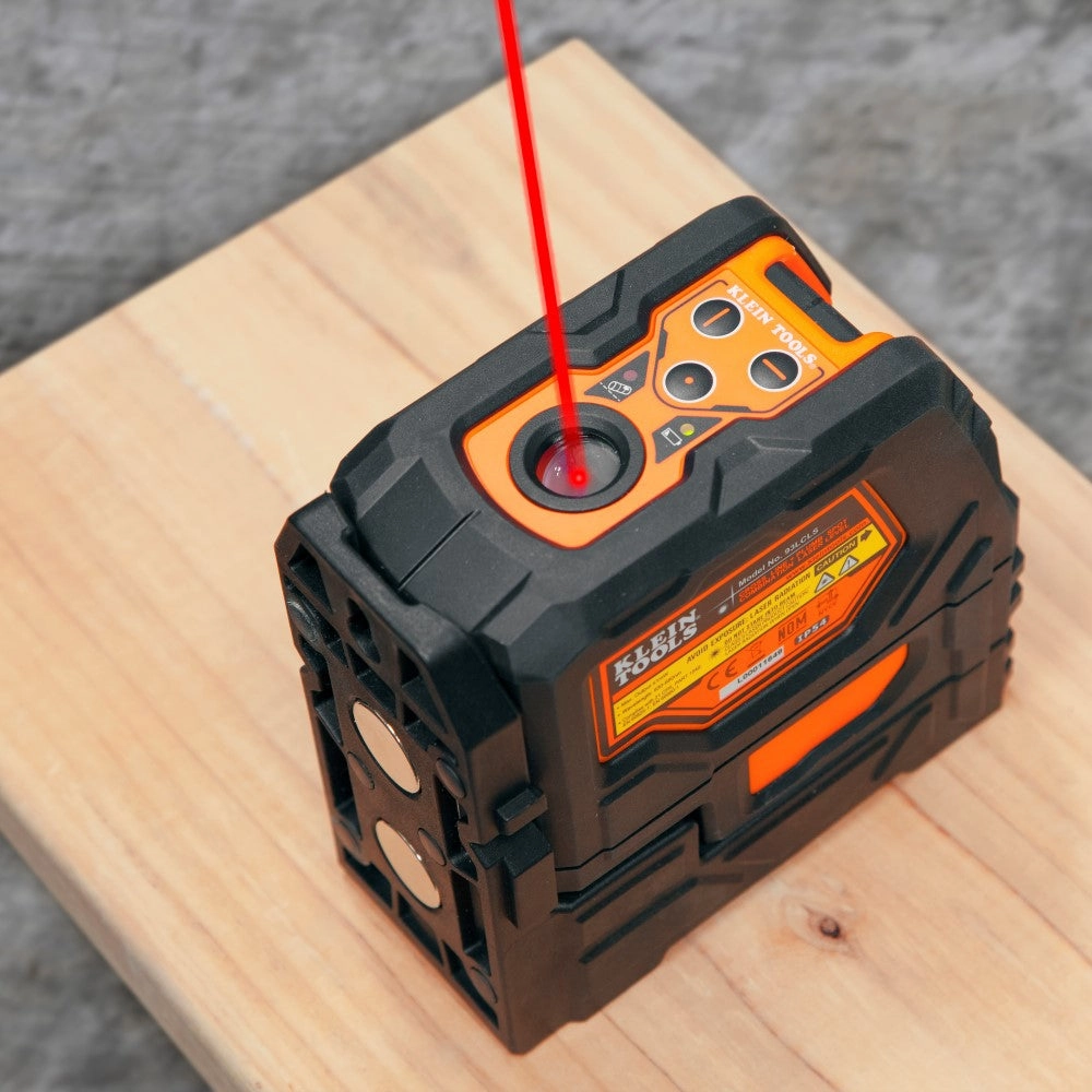 Klein Tools 93LCLS Cross Line Laser Level with Plumb Spot, Self-Leveling, Includes Magnetic Mounting Clamp