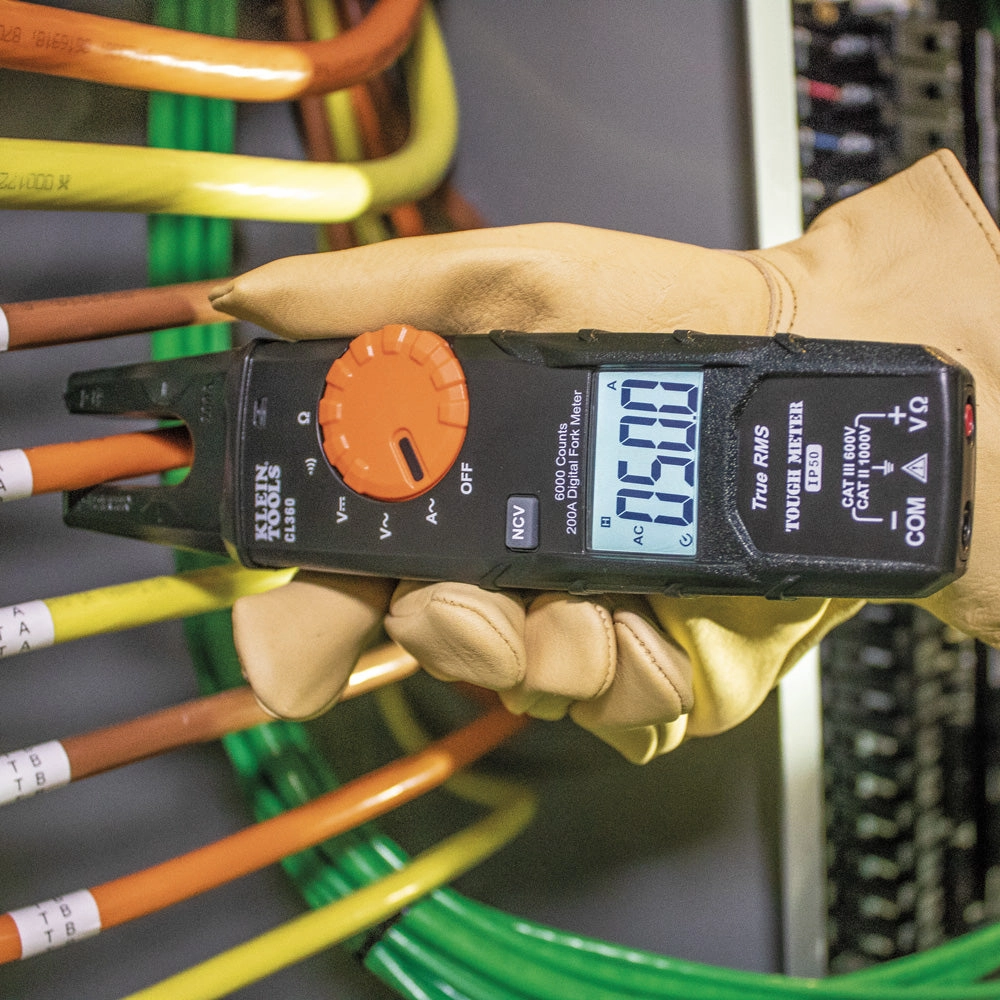 Klein Tools CL360 Open Jaw Fork Meter, AC Auto-Ranging 200 Amp
