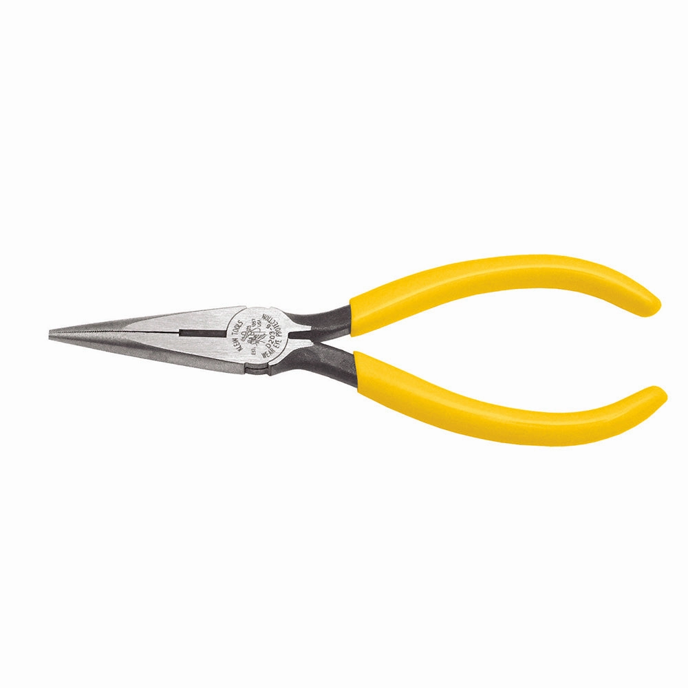 Klein Tools D203-6 Long Nose Side-Cutter Pliers, Induction-Hardened Cutting Knives and Curved Handles, 6-Inch