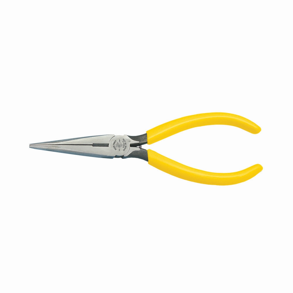 Klein Tools D203-7C Pliers, Long Nose Side-Cutters with Spring, 7"