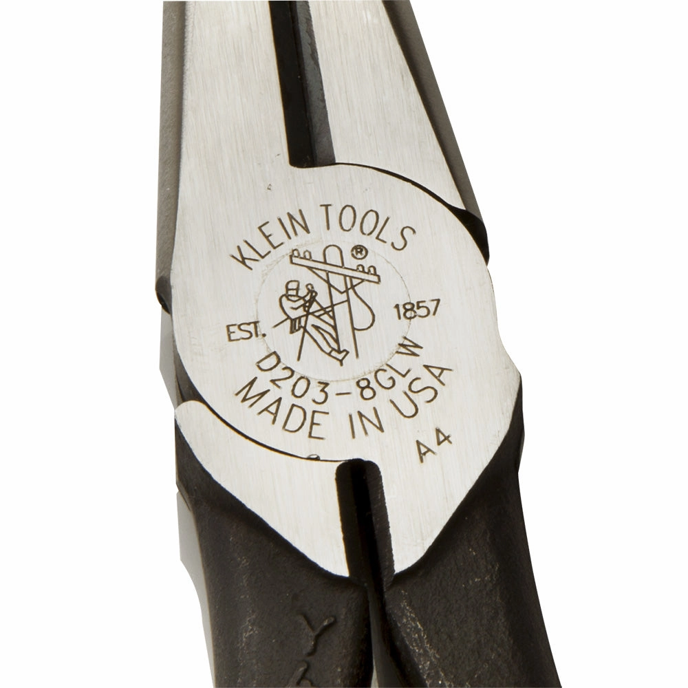 Klein Tools D203-8-GLW Pliers, Long Nose Side-Cutters, Hi-Viz, 8"