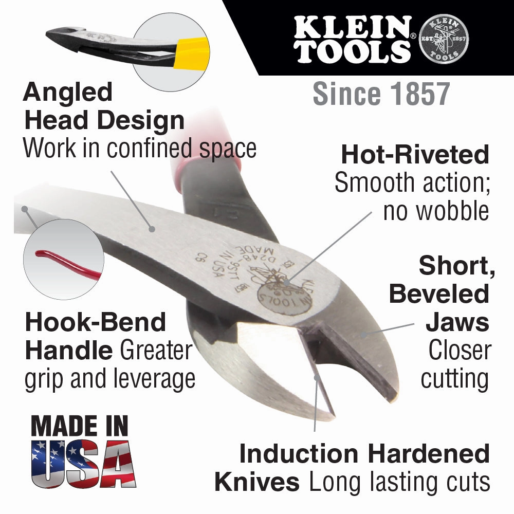 Klein Tools D248-9ST Diagonal Cutting Pliers for Rebar Work