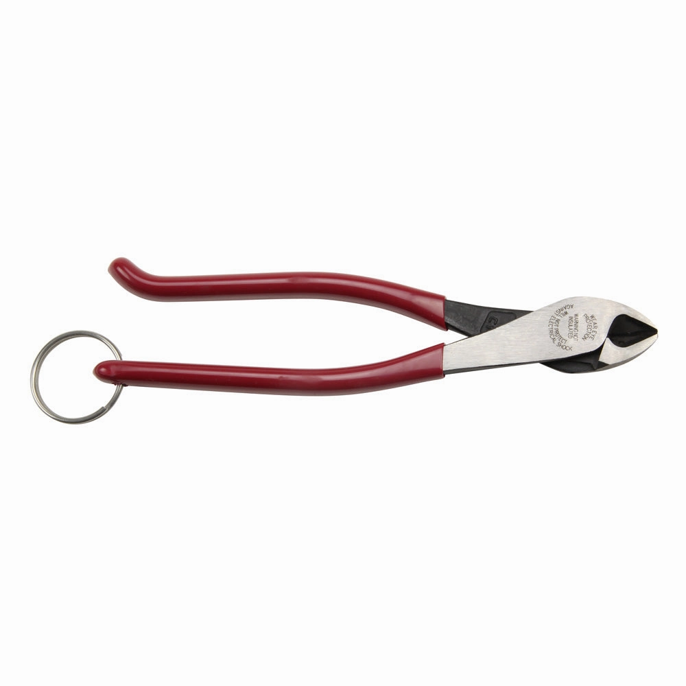 Klein Tools D248-9STT Ironworker's Diagonal-Cutting Pliers, Tether Ring, 8"