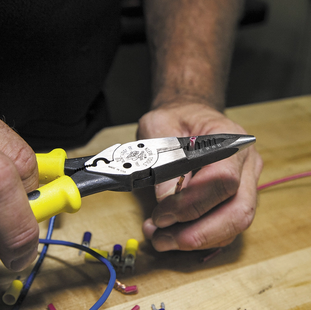 Klein Tools J207-8CR Needle Nose Pliers with Crimper