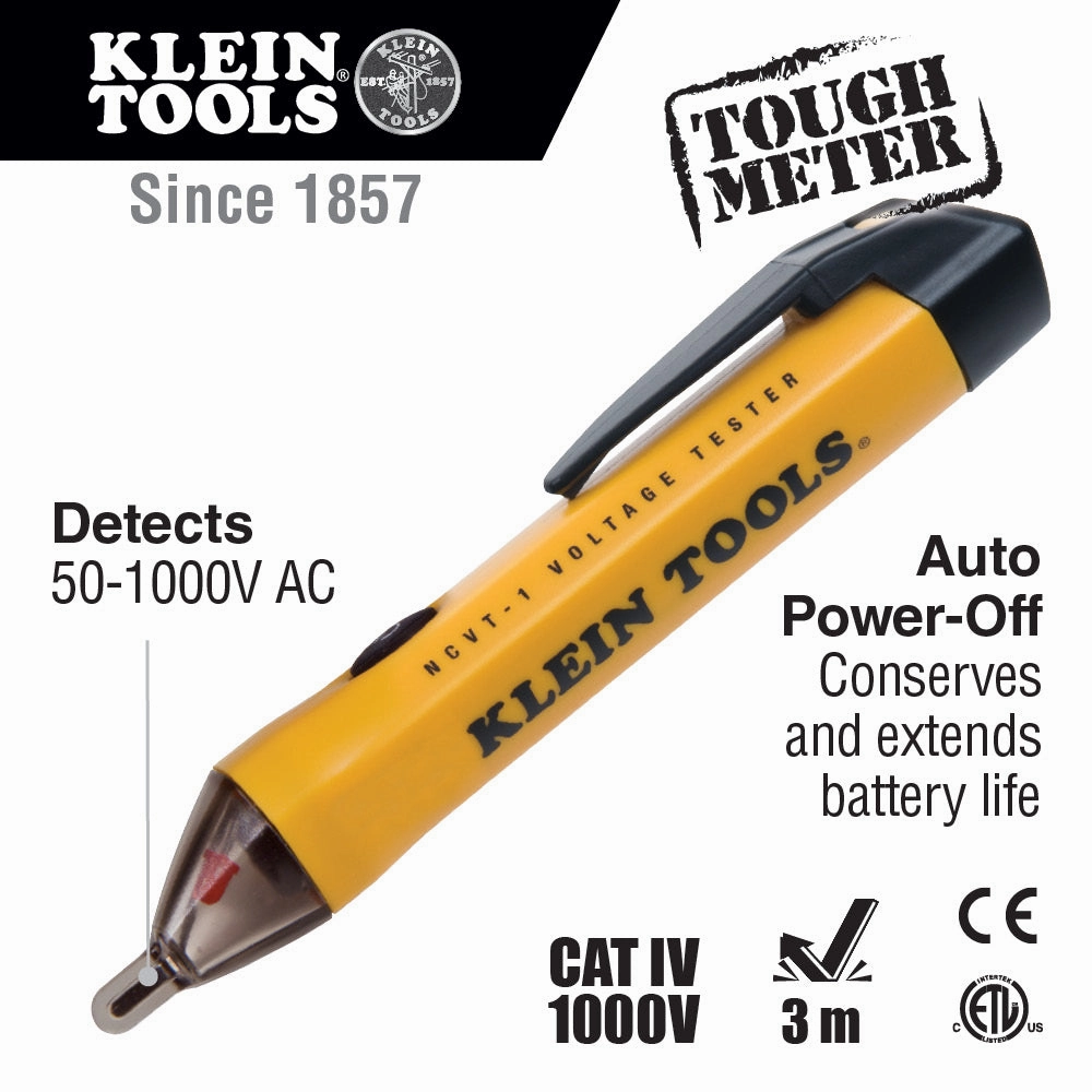 Klein Tools NCVT-1 Non-Contact Voltage Tester with Low Battery Indicator and Auto Shutdown