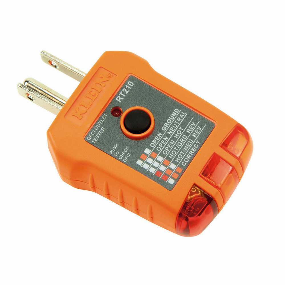 Klein Tools RT210 GFCI Receptacle Tester for North American AC Electrical Outlet Receptacles