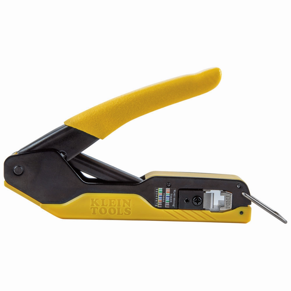 Klein Tools VDV226-005 Compact Pass-Thru Crimper, Modular Crimper Cutter Stripper for Pass-Thu RJ45 Data Plugs