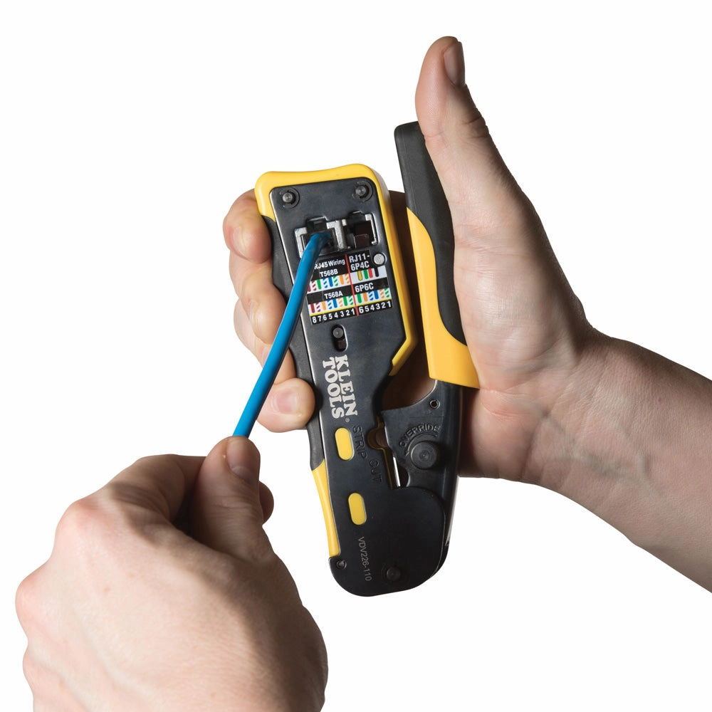 Klein Tools VDV226-110 Ratcheting Pass-Thru Modular Crimper