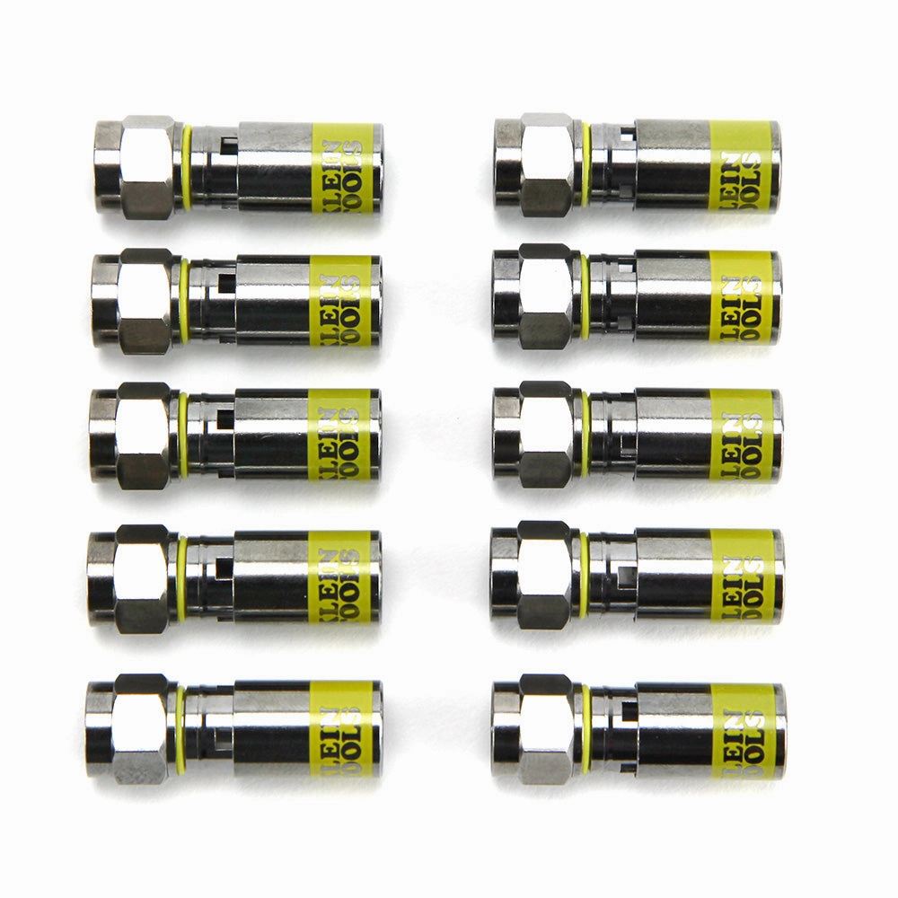 Klein Tools VDV812-606 Universal F Compression Connectors RG6/6Q, 10-Pack