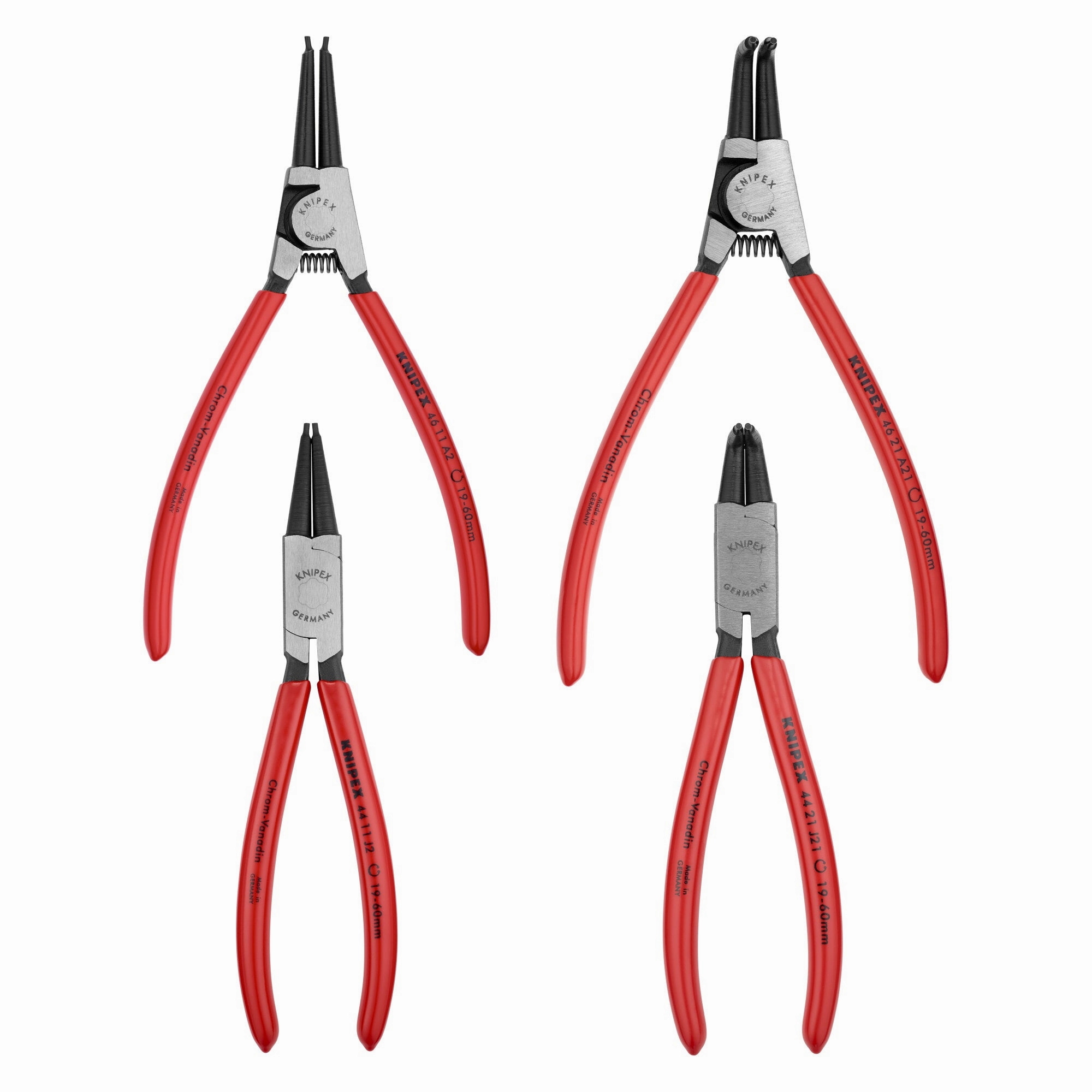 Knipex 00 19 56 4 Pc Snap Ring Pliers Set in Tool Roll