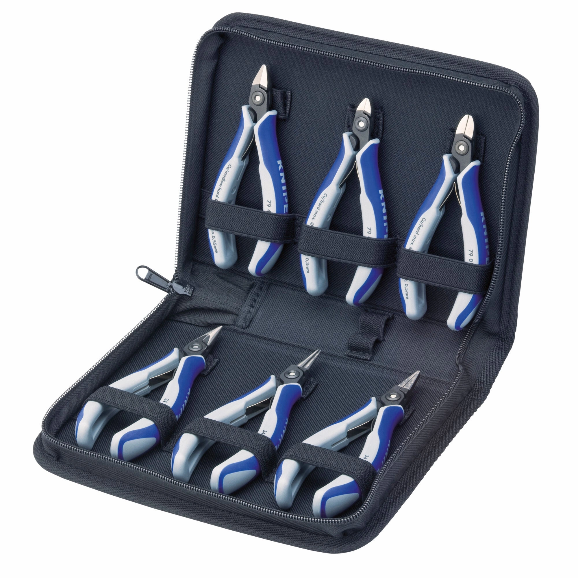 Knipex 00 20 16 P 6 Pc Precision Electronics Pliers Set in Zipper Pouch