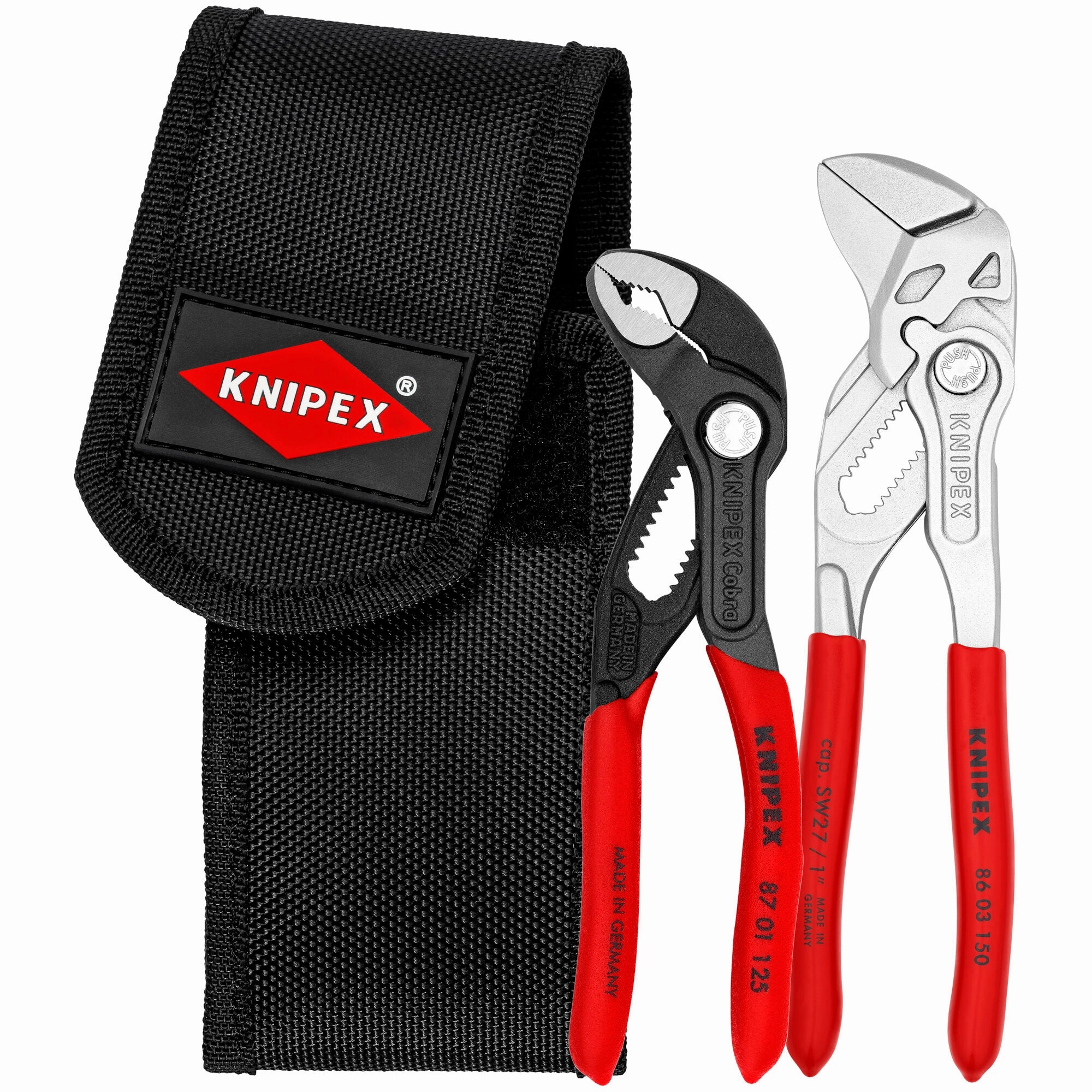 Knipex 00 20 72 V01 2 Pc Mini Pliers in Belt Pouch - Cobra and Pliers Wrench