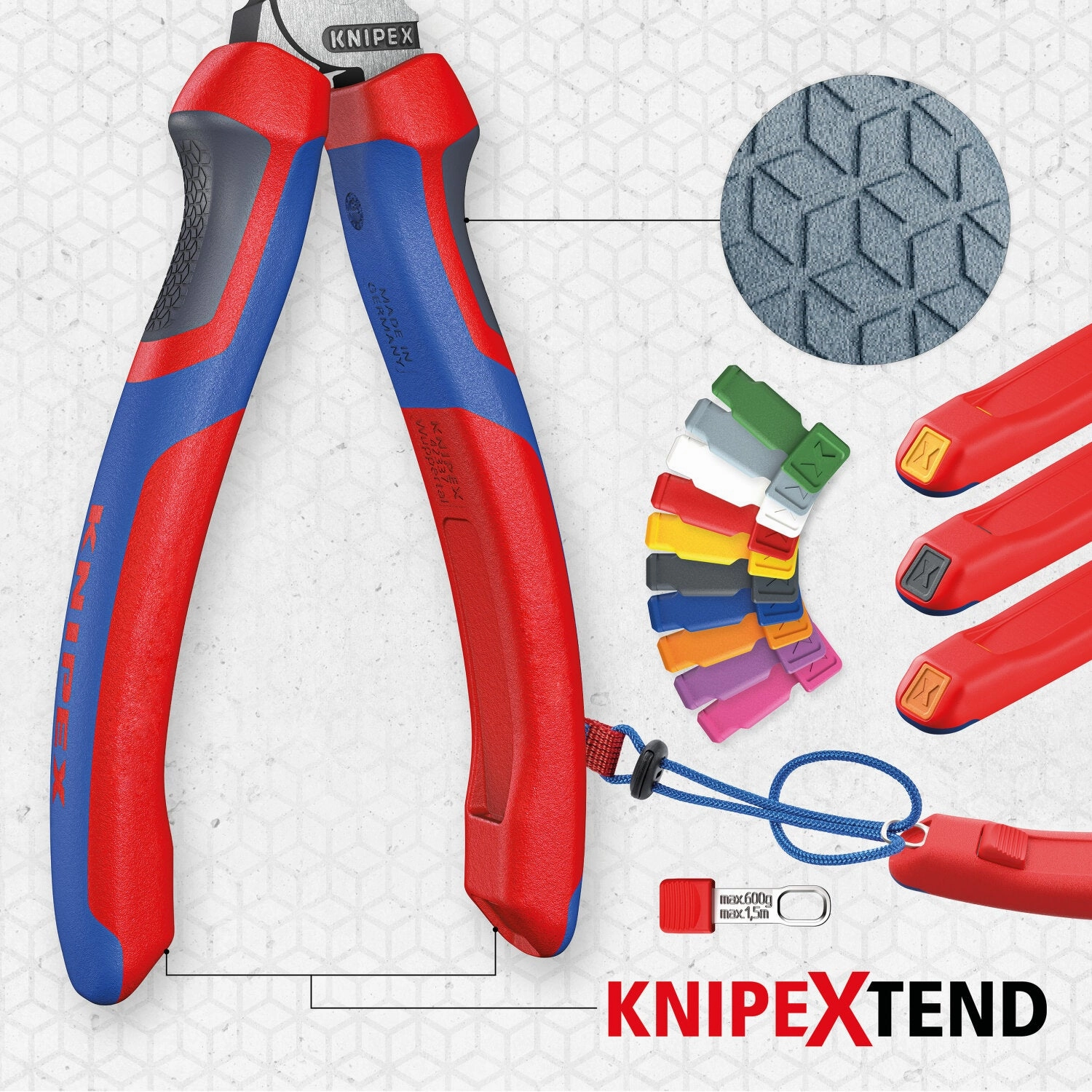 Knipex 26 12 200 KnipeXtend Long Nose Pliers with Cutter, 8"