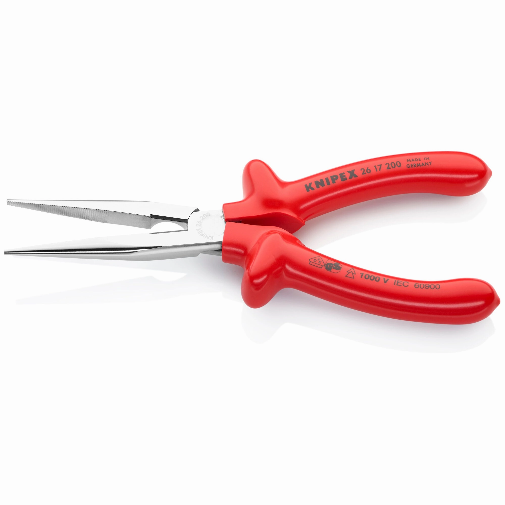 Knipex 26 17 200 8" Long Nose Pliers with Cutter-1000V Insulated