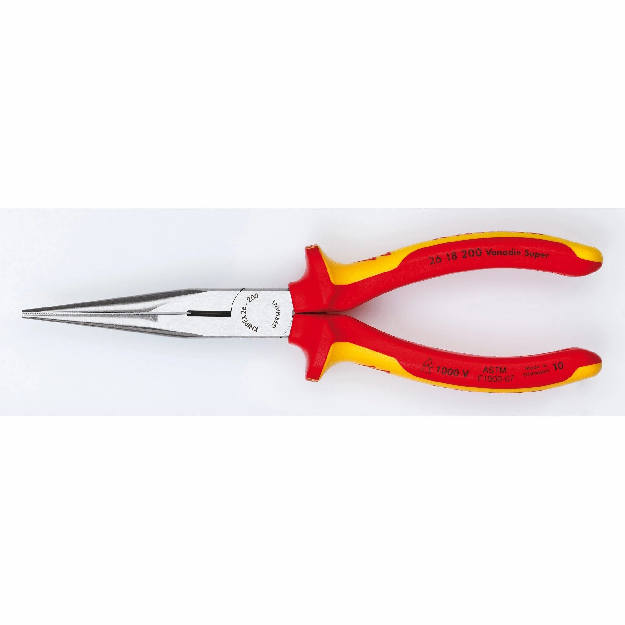 Knipex 26 18 200 US 8" Long Nose Pliers with Cutter-1000V Insulated