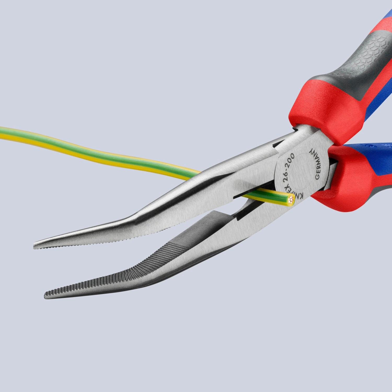 Knipex 26 22 200 KnipeXtend Long Nose 40 Angled Pliers with Cutter, 8"
