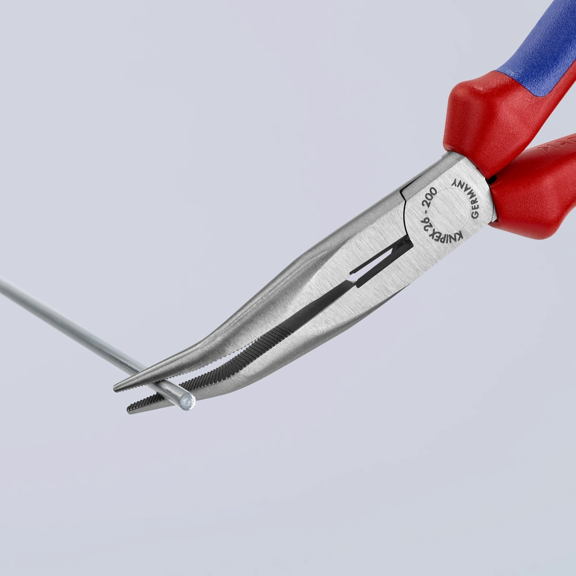 Knipex 26 22 200 SBA KnipeXtend Long Nose 40 Angled Pliers with Cutter, 8"