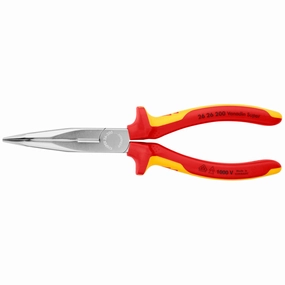 Knipex 26 26 200 8" Long Nose 40 Angled Pliers with Cutter-1000V Insulated