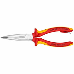 Knipex 26 26 200 T 8" Long Nose 40 Angled Pliers with Cutter-1000V Insulated-Tethered Attachment