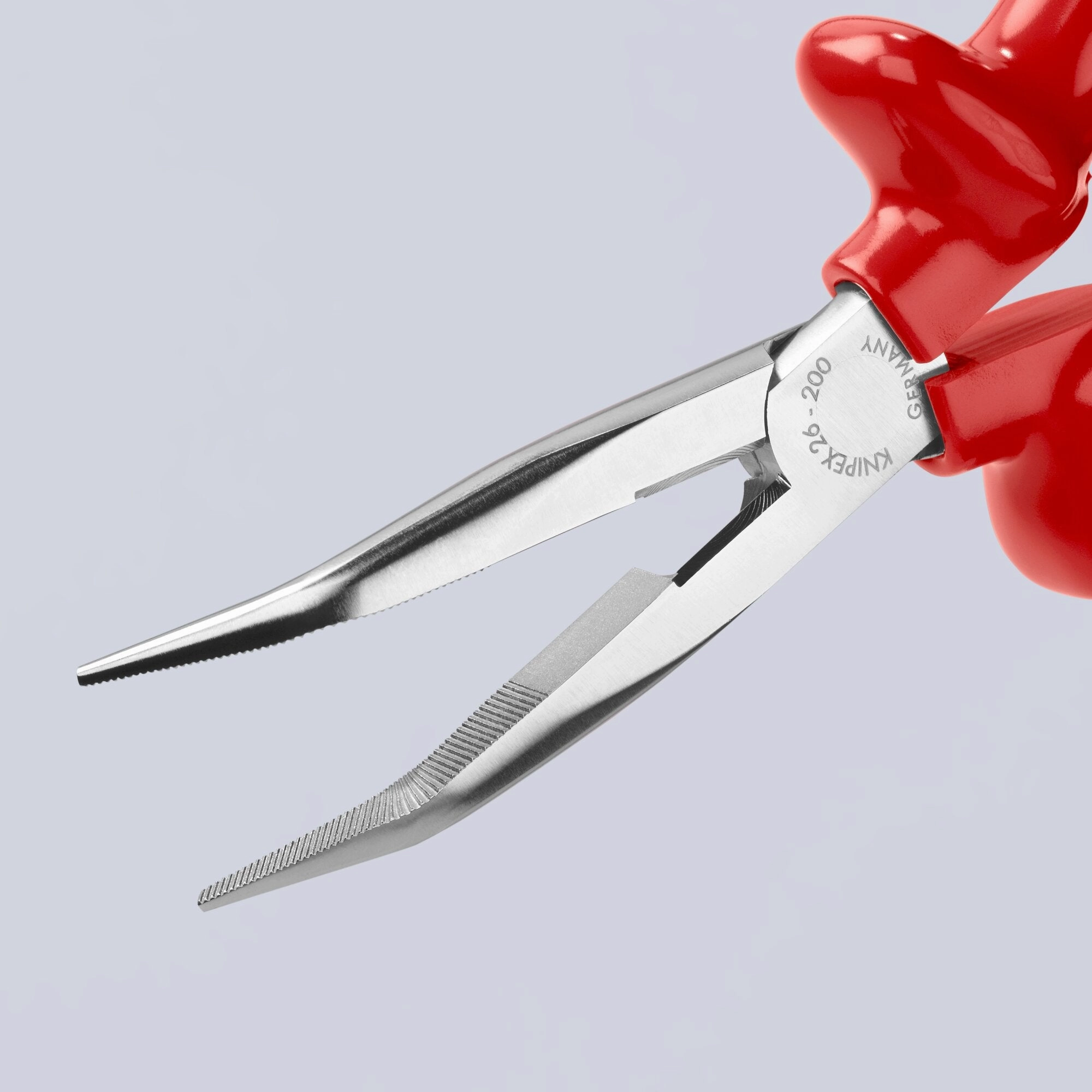 Knipex 26 27 200 8" Long Nose 40 Angled Pliers with Cutter-1000V Insulated