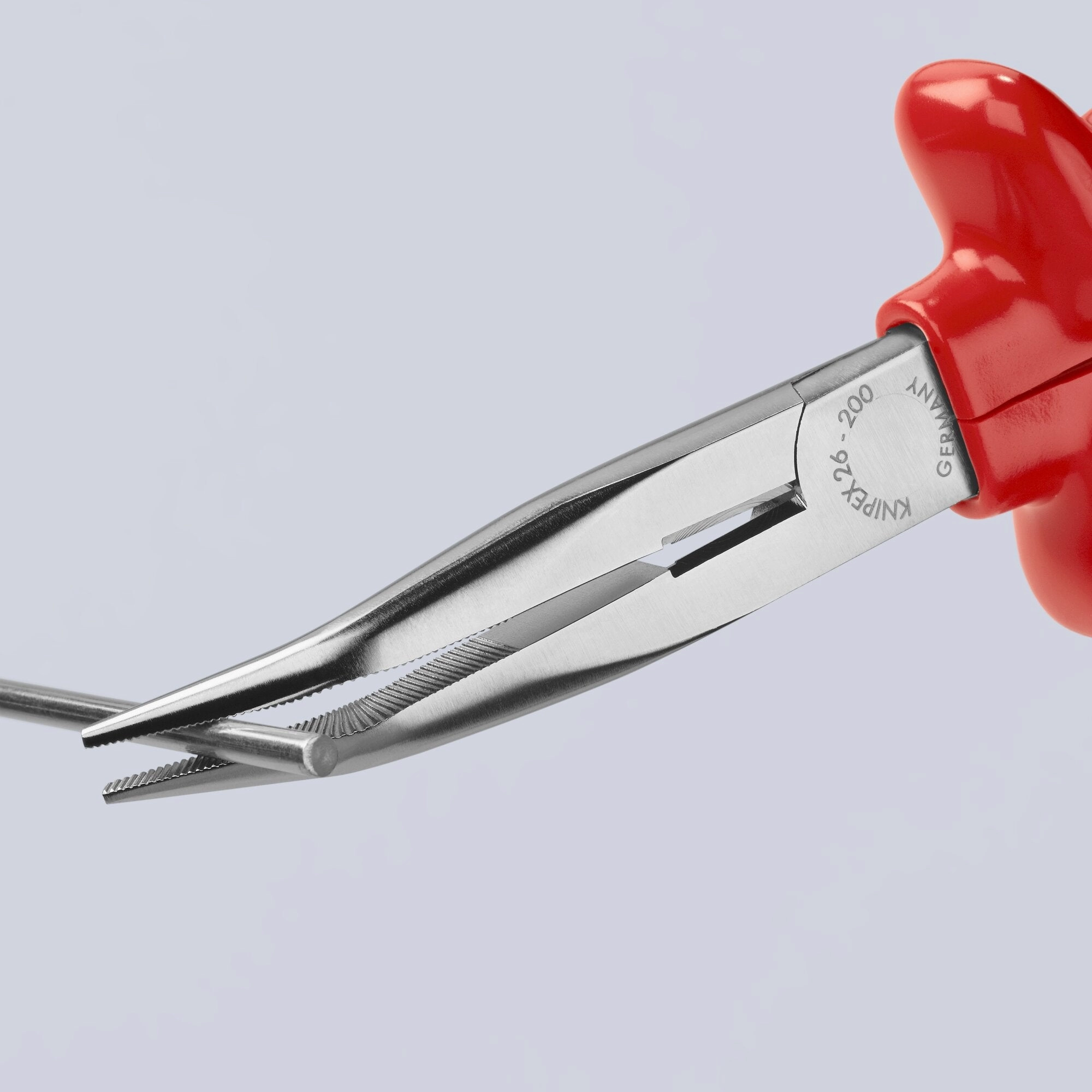 Knipex 26 27 200 8" Long Nose 40 Angled Pliers with Cutter-1000V Insulated