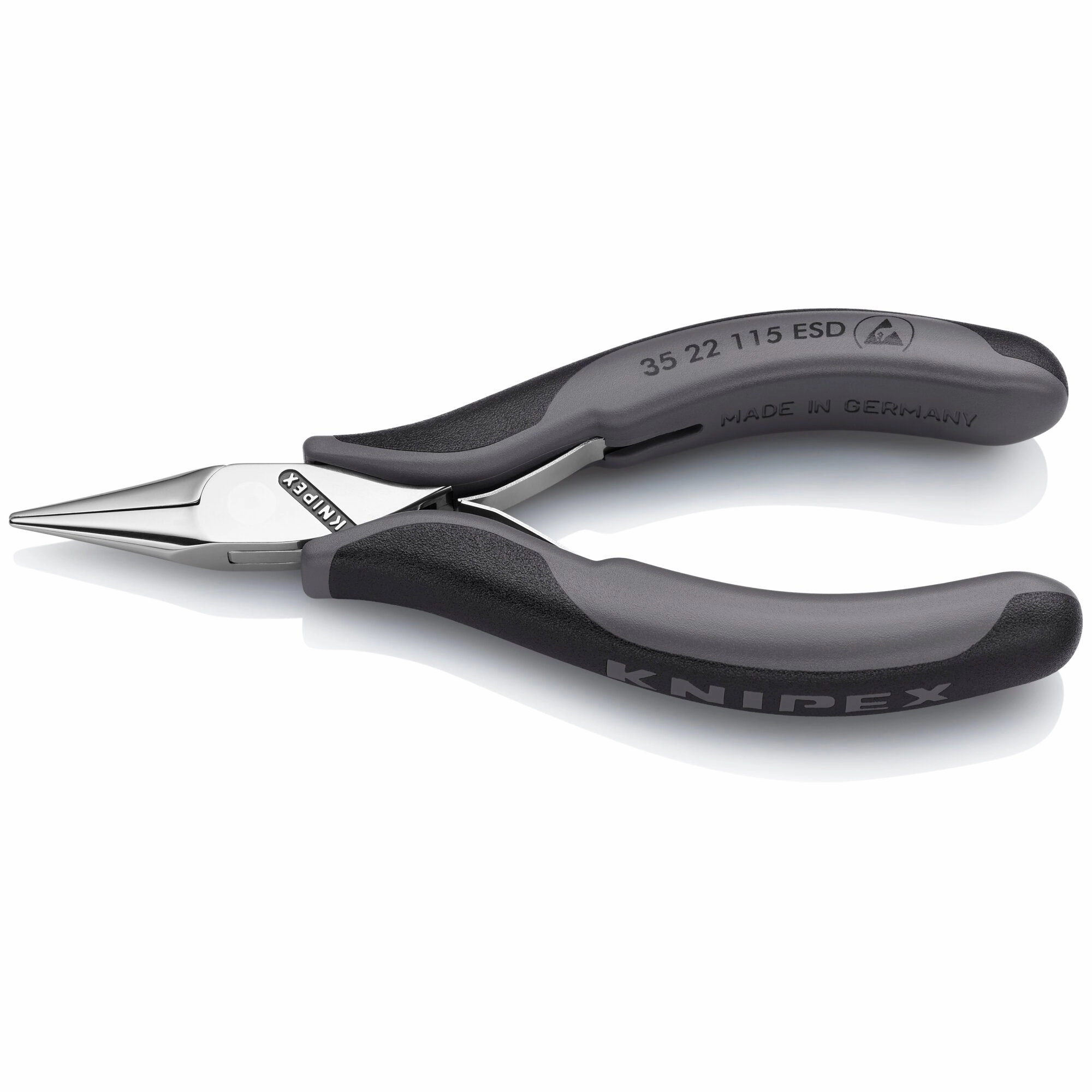 Knipex 35 22 115 ESD 4 1/2" Electronics Pliers-Half Round Tips, ESD Handles