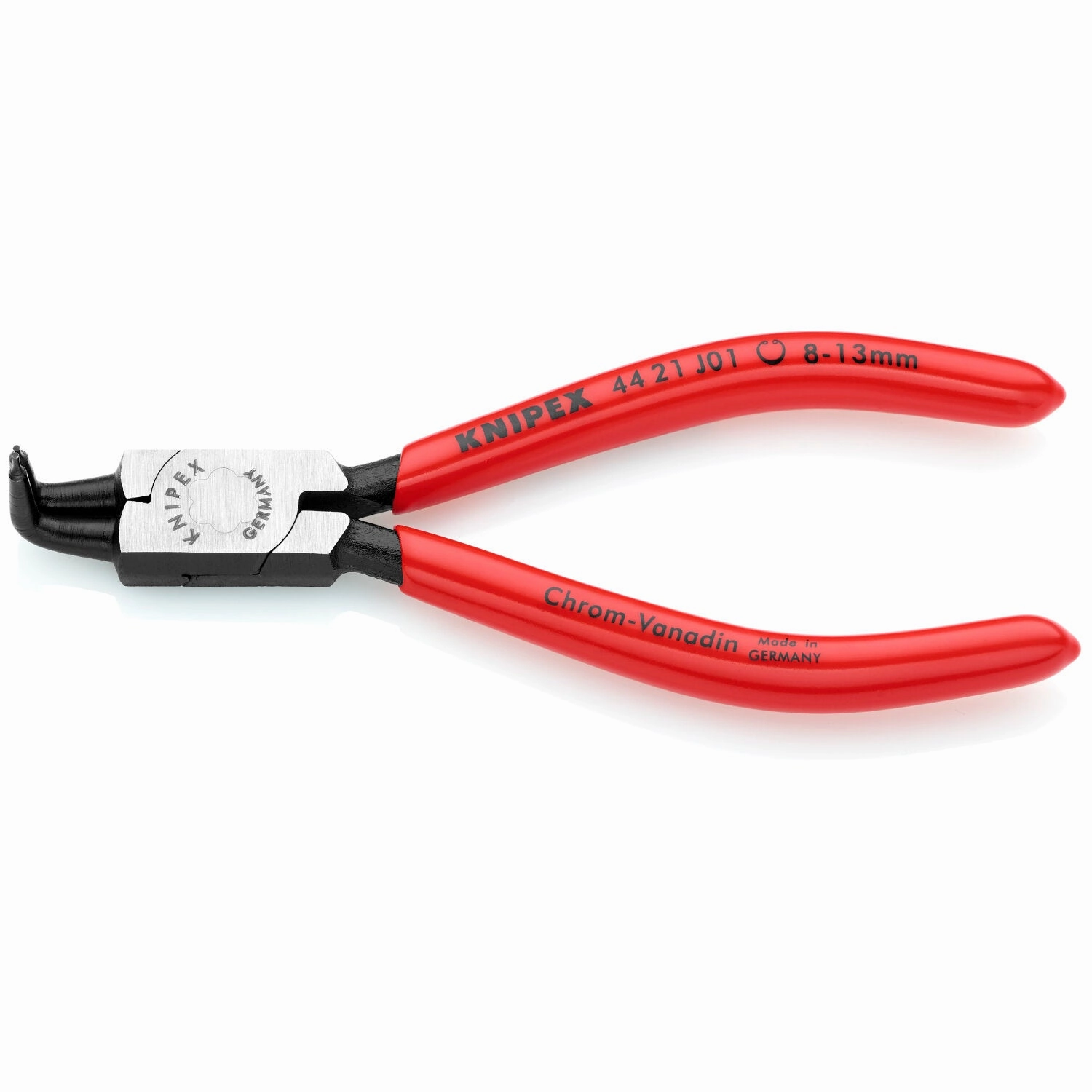 Knipex 44 21 J01 SBA 5 1/8" Internal 90 Angled Snap Ring Pliers-Forged Tips