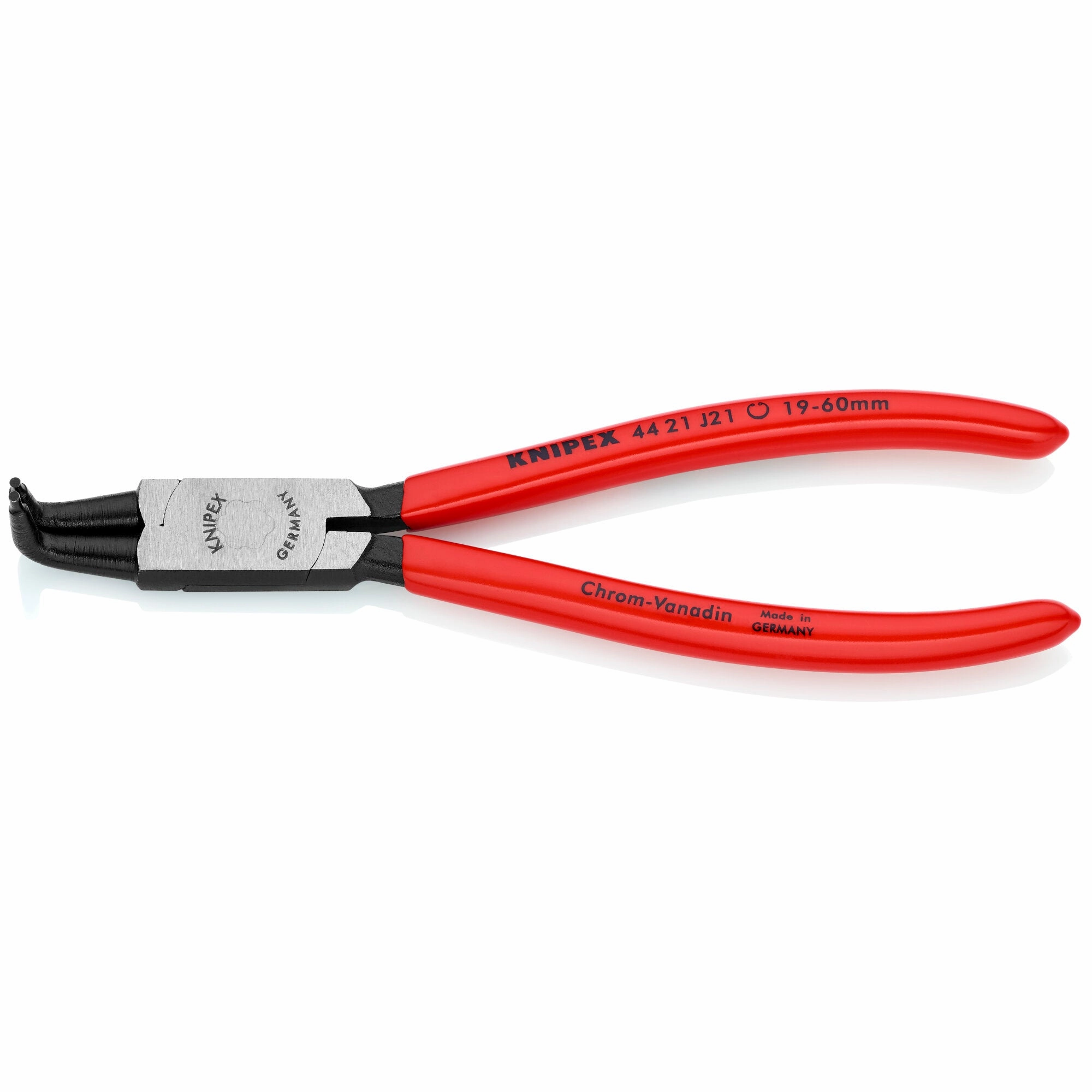 Knipex 44 21 J21 6 3/4" Internal 90 Angled Snap Ring Pliers-Forged Tips