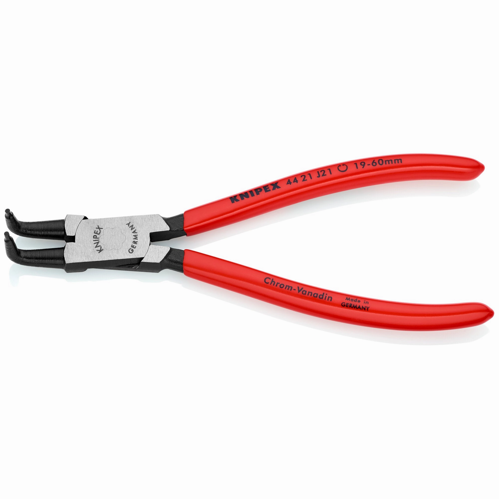 Knipex 44 21 J21 6 3/4" Internal 90 Angled Snap Ring Pliers-Forged Tips