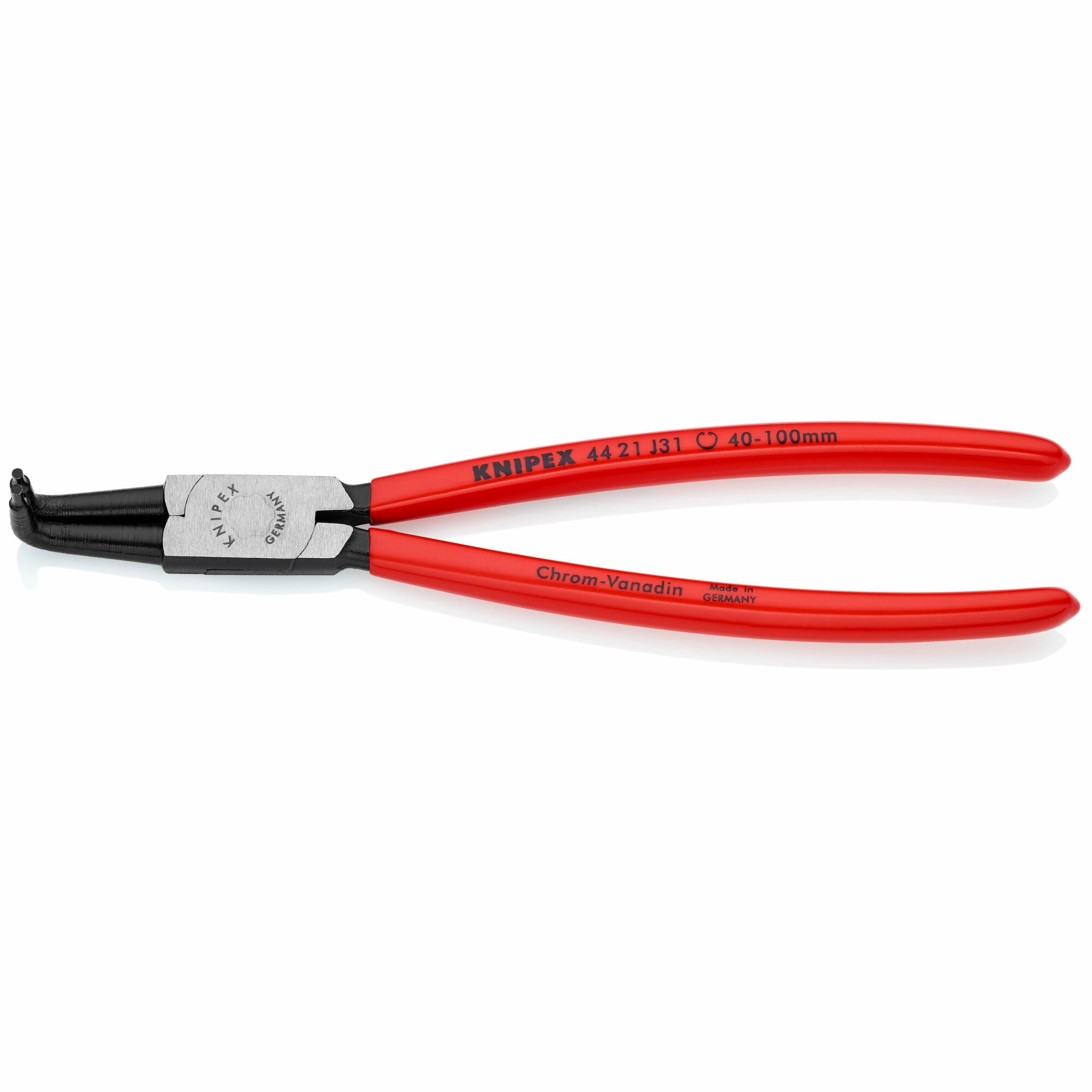 Knipex 44 21 J31 SBA 8 1/2" Internal 90 Angled Snap Ring Pliers-Forged Tips
