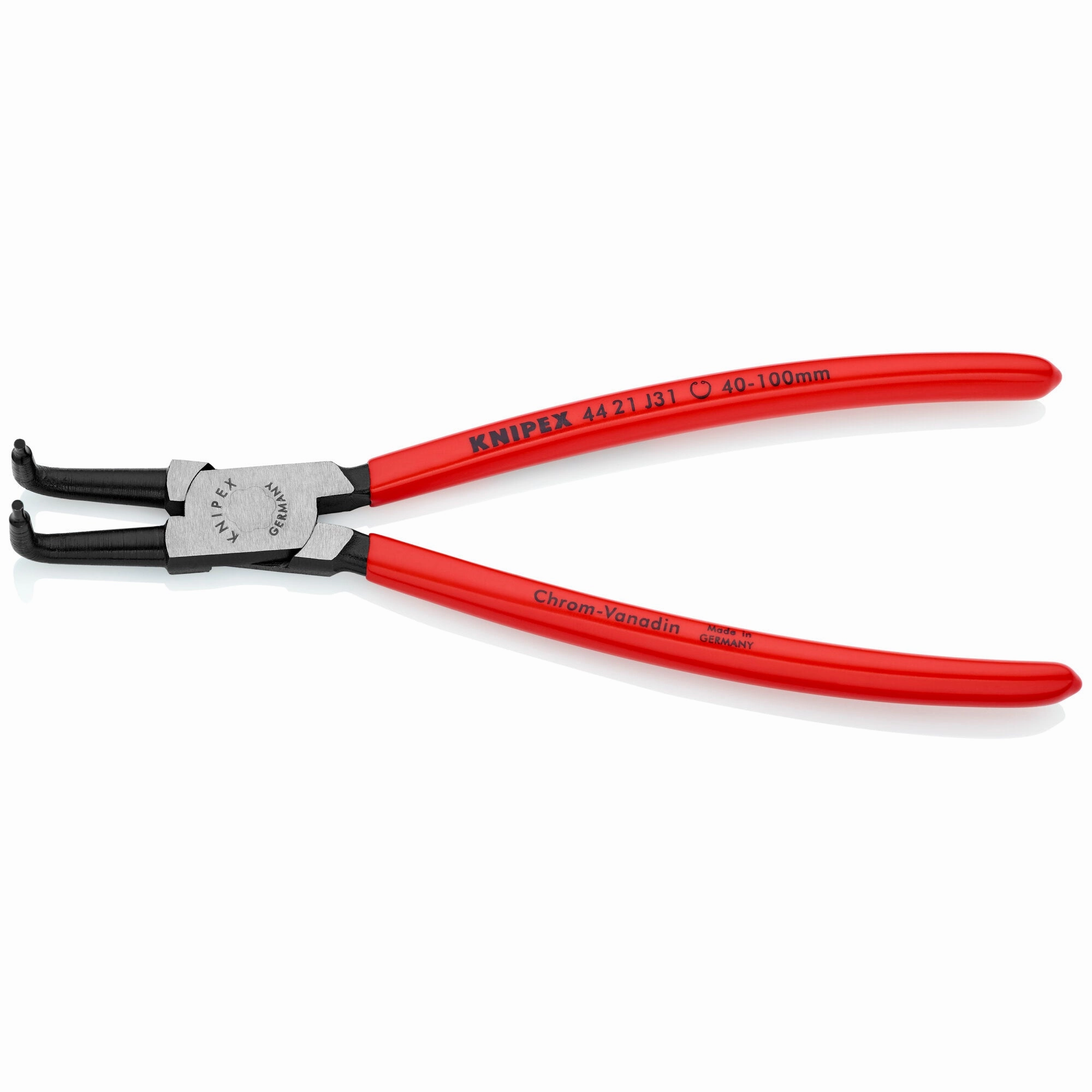 Knipex 44 21 J31 SBA 8 1/2" Internal 90 Angled Snap Ring Pliers-Forged Tips