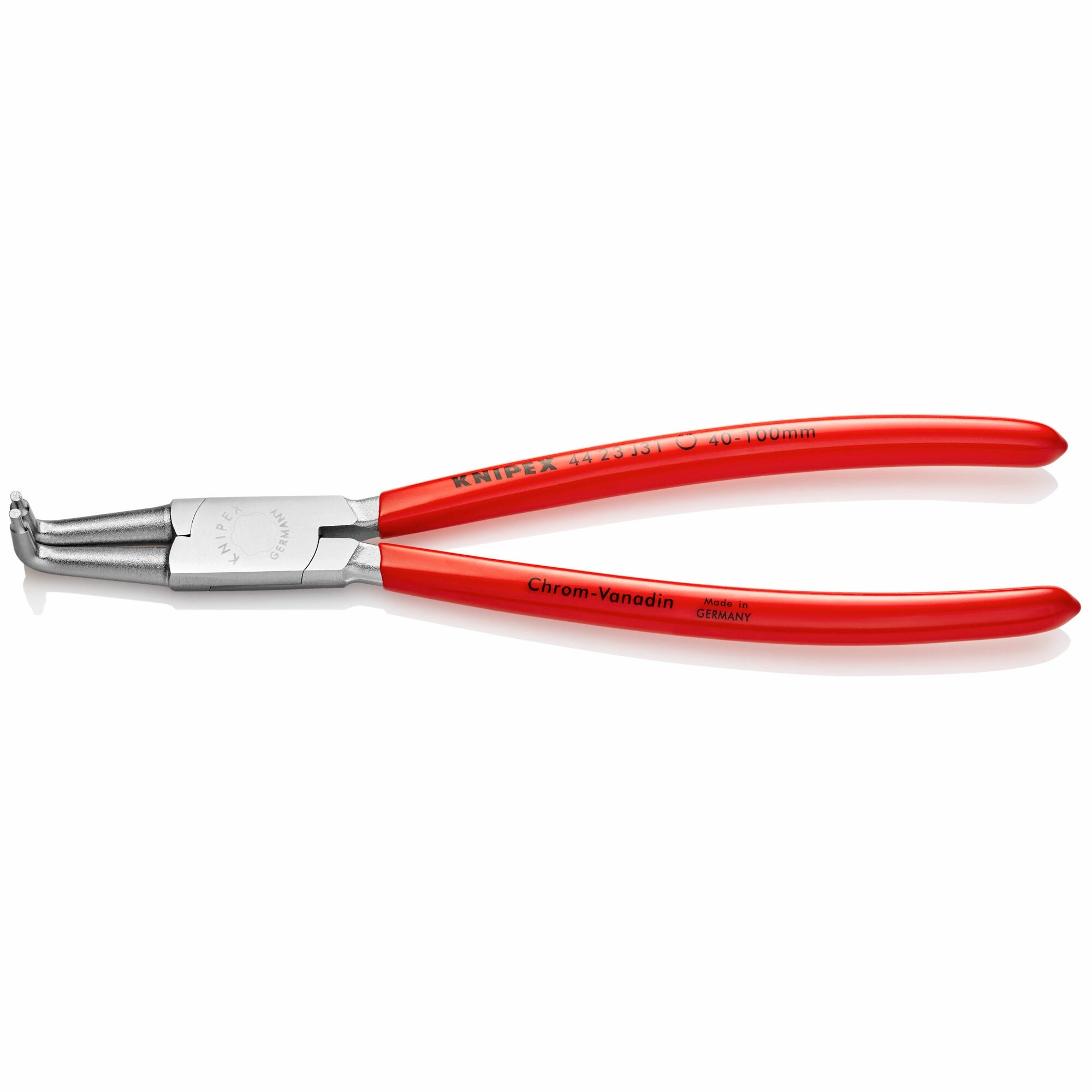 Knipex 44 23 J31 8 1/4" Internal 90 Angled Snap Ring Pliers-Forged Tips
