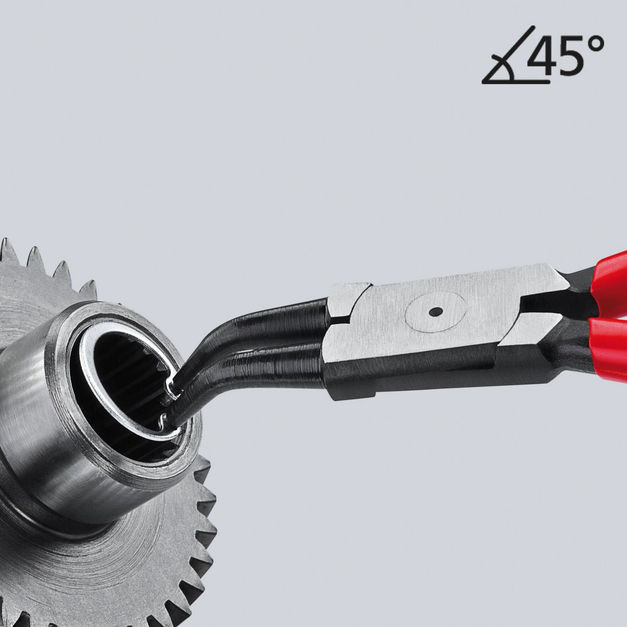 Knipex 44 31 J22 7" Internal 45 Angled Snap Ring Pliers-Forged Tips