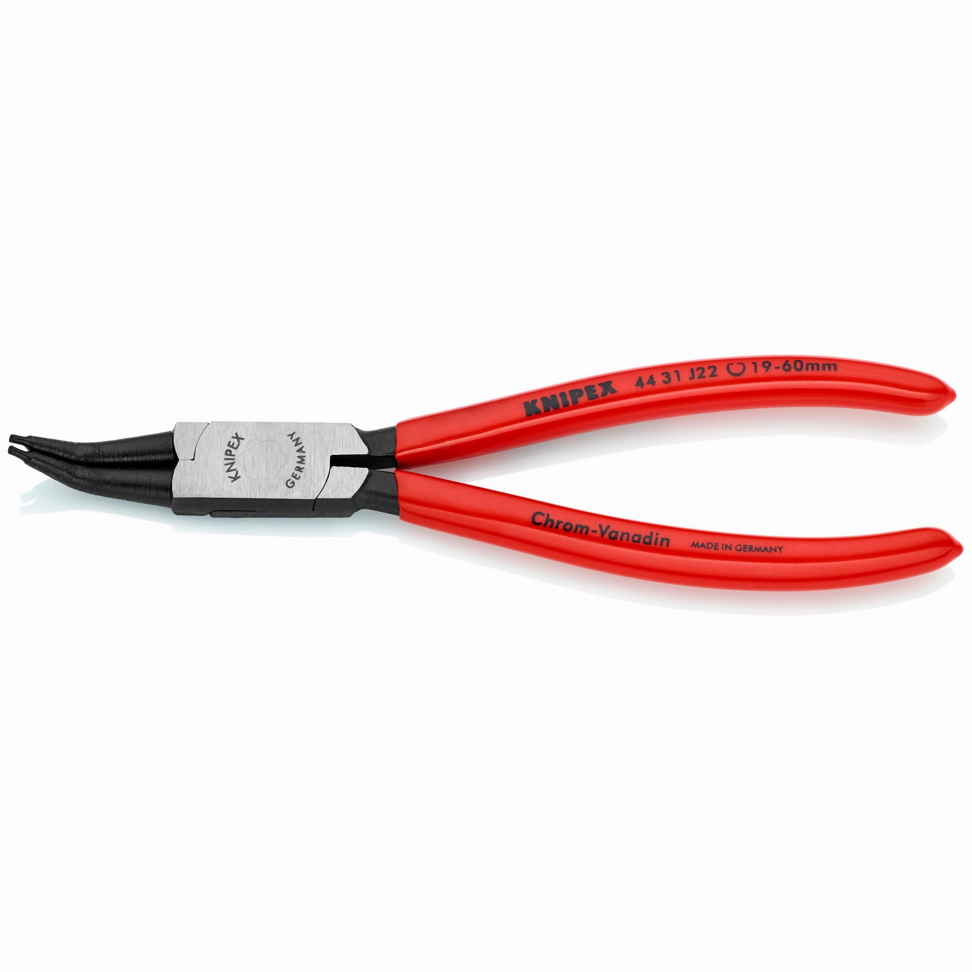 Knipex 44 31 J22 SBA 7" Internal 45 Angled Snap Ring Pliers-Forged Tips