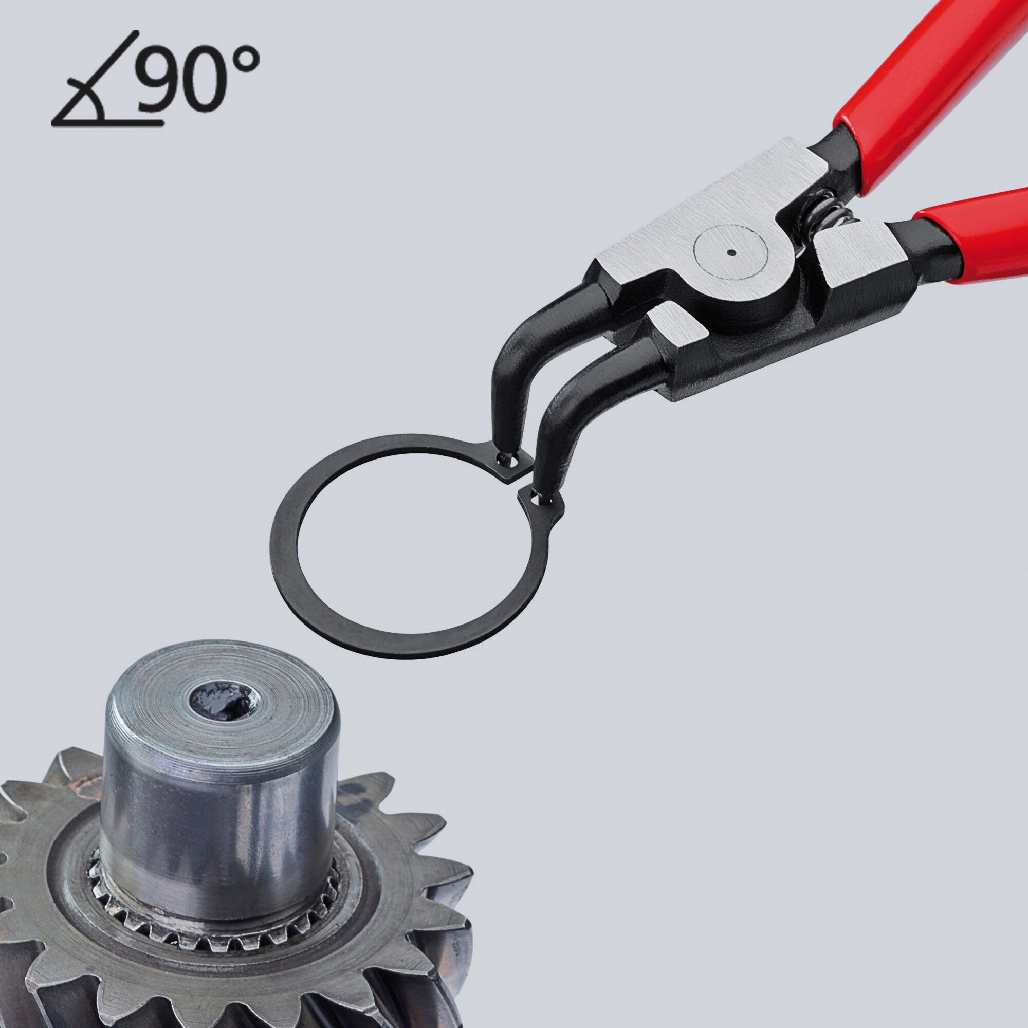 Knipex 46 21 A21 6 3/4" External 90 Angled Snap Ring Pliers-Forged Tips