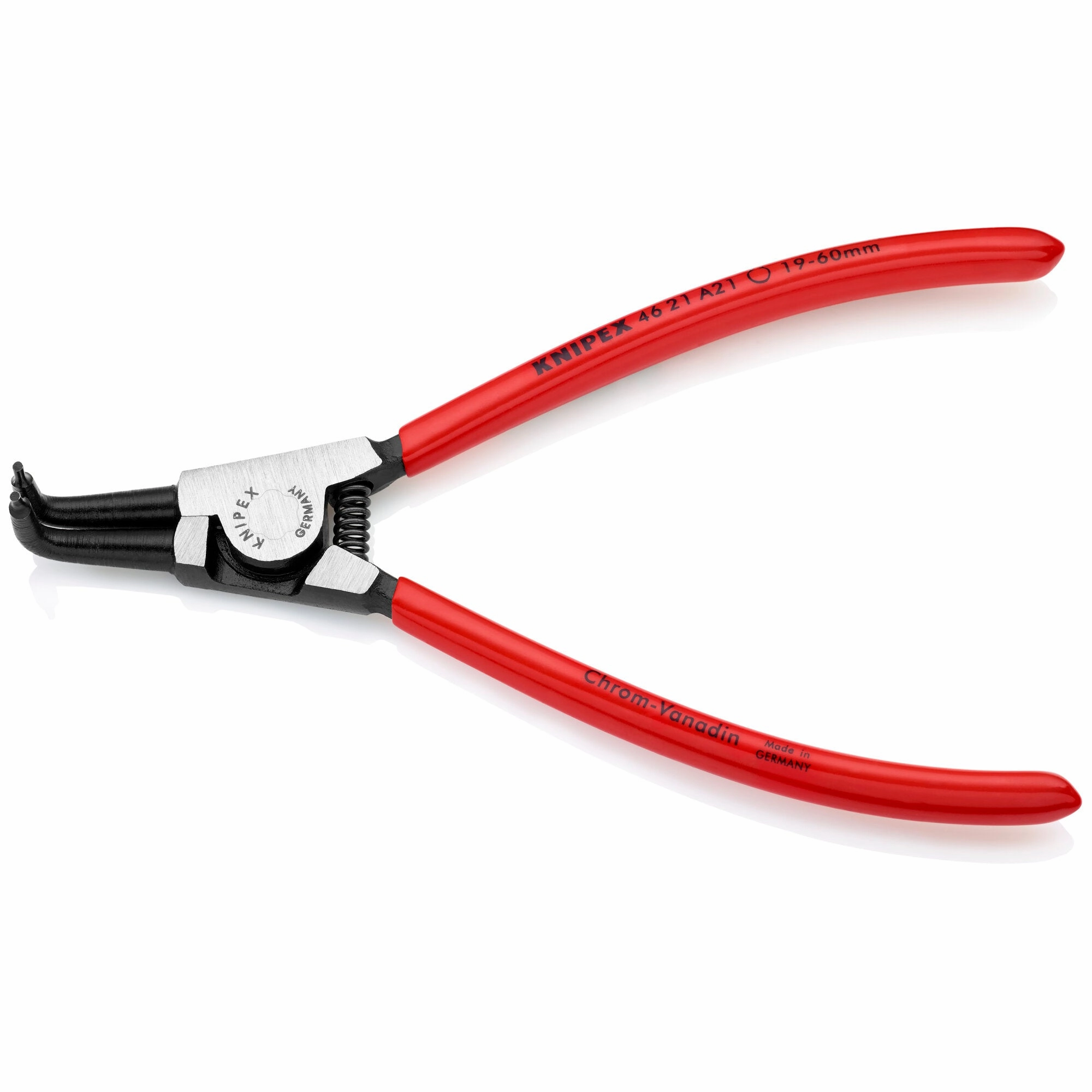 Knipex 46 21 A21 6 3/4" External 90 Angled Snap Ring Pliers-Forged Tips