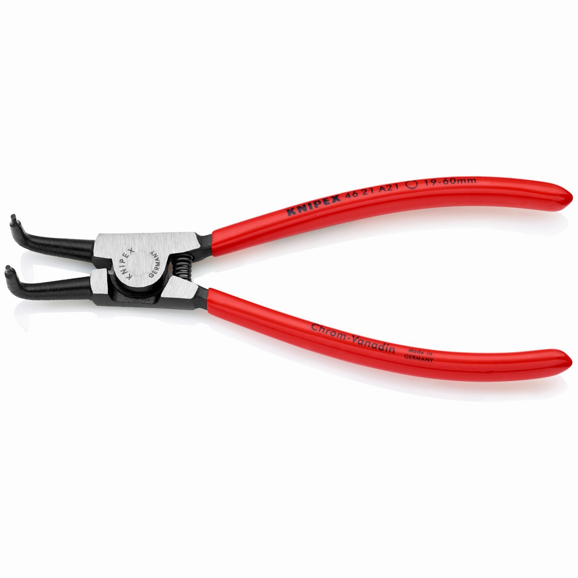 Knipex 46 21 A21 SBA 6 3/4" External 90 Angled Snap Ring Pliers-Forged Tips