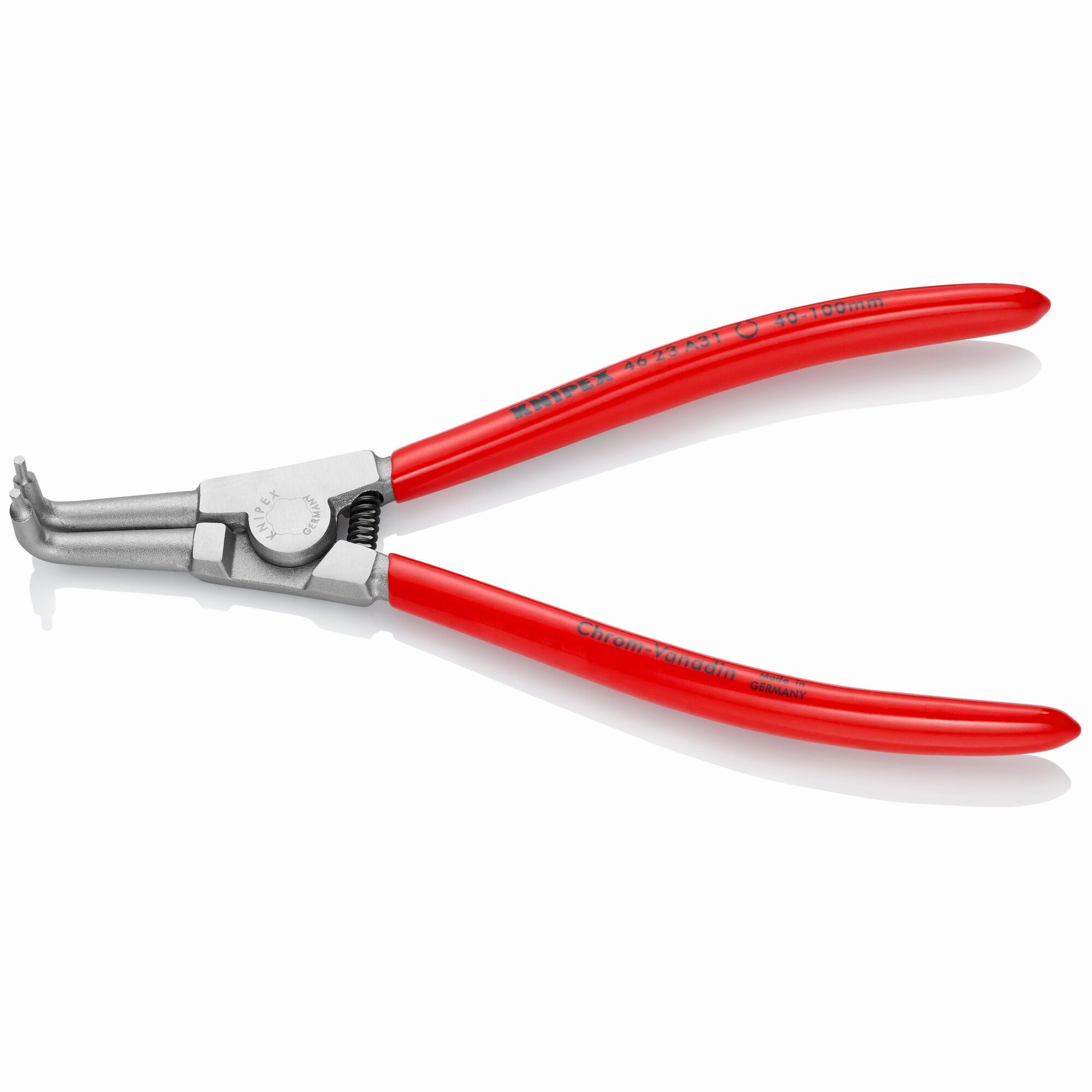 Knipex 46 23 A31 8" External 90 Angled Snap Ring Pliers-Forged Tips