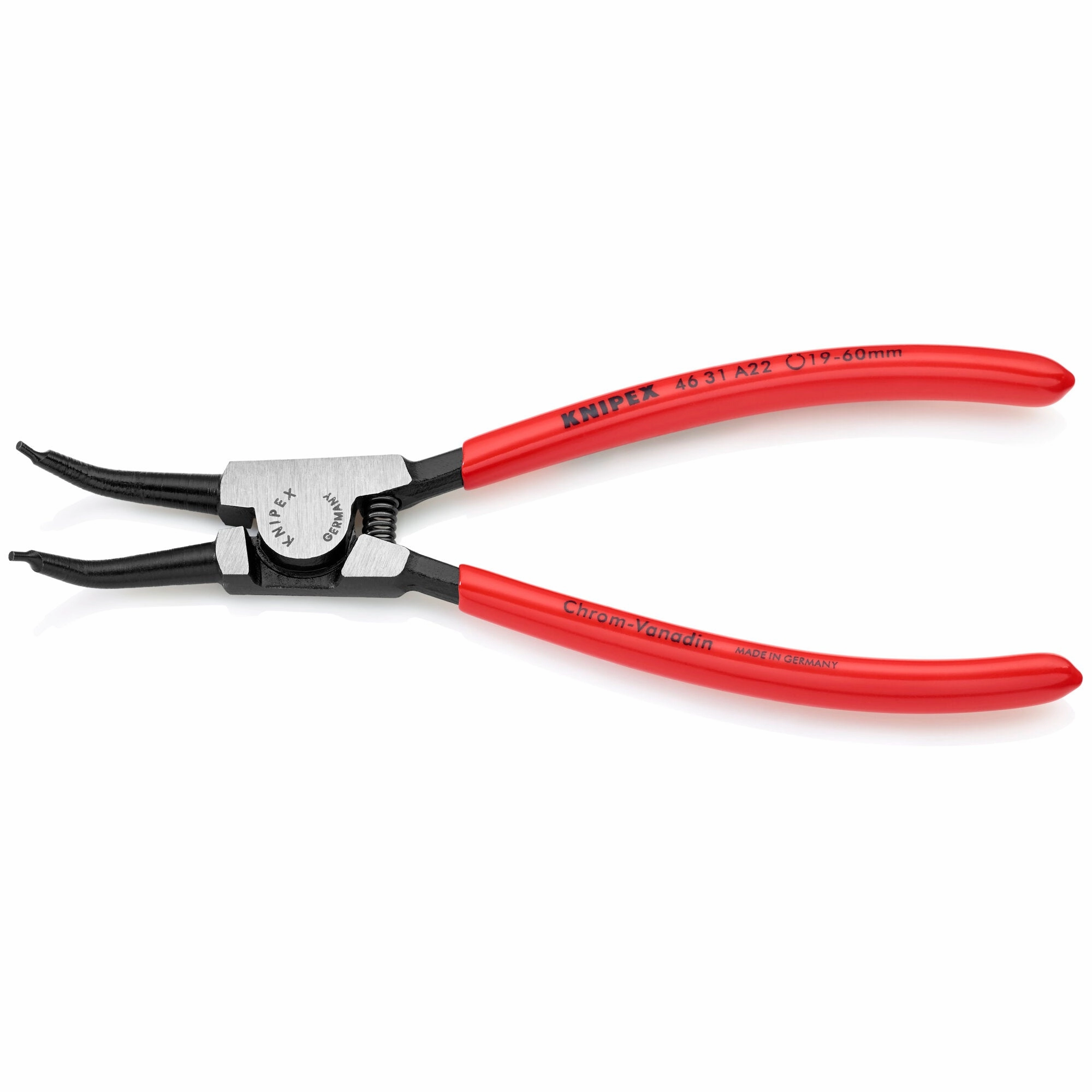 Knipex 46 31 A22 SBA 7 1/4" External 45 Angled Snap Ring Pliers-Forged Tips