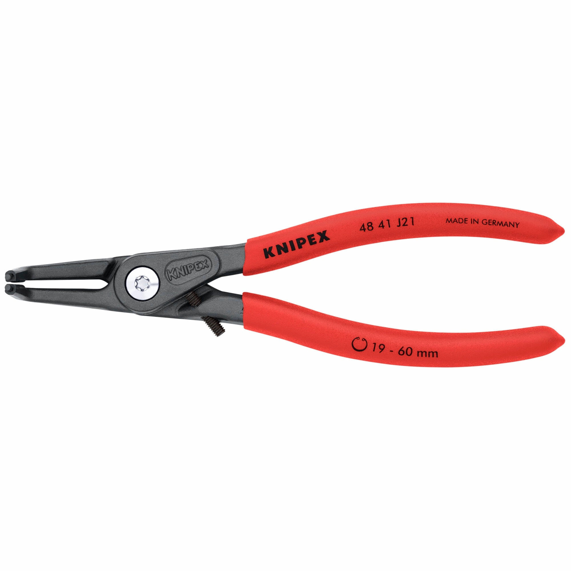 Knipex 48 41 J21 6 3/4" Internal 90 Angled Precision Snap Ring Pliers-Limiter