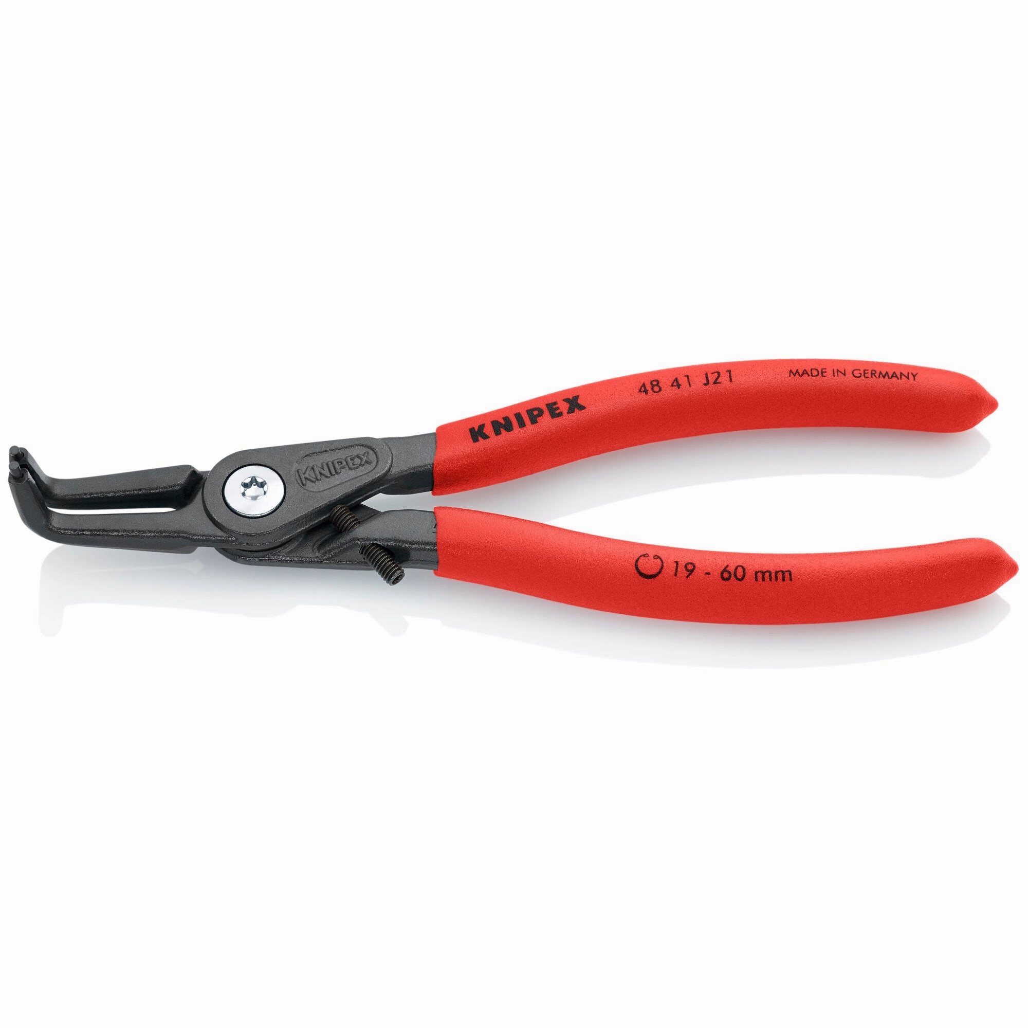Knipex 48 41 J21 6 3/4" Internal 90 Angled Precision Snap Ring Pliers-Limiter
